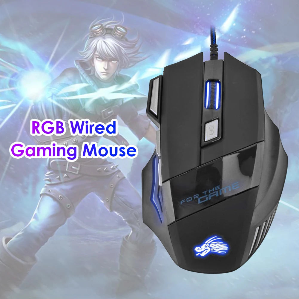 Souris de jeu ergonomique rétroéclairée RVB