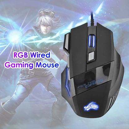 Souris de jeu ergonomique rétroéclairée RVB