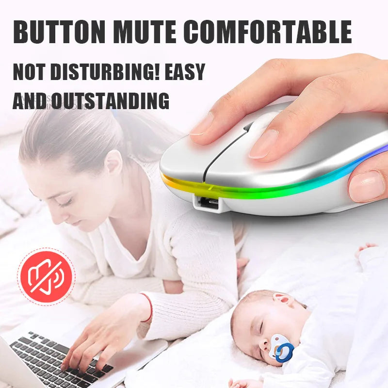 USB Rechargeable Slim Wireless Bluetooth Mouse