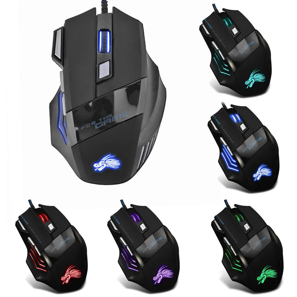 Souris de jeu ergonomique rétroéclairée RVB