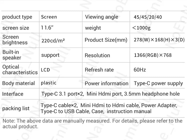 Portable Monitor LCD Display