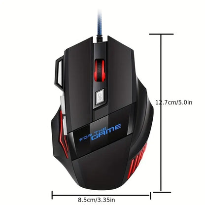 Souris de jeu ergonomique rétroéclairée RVB