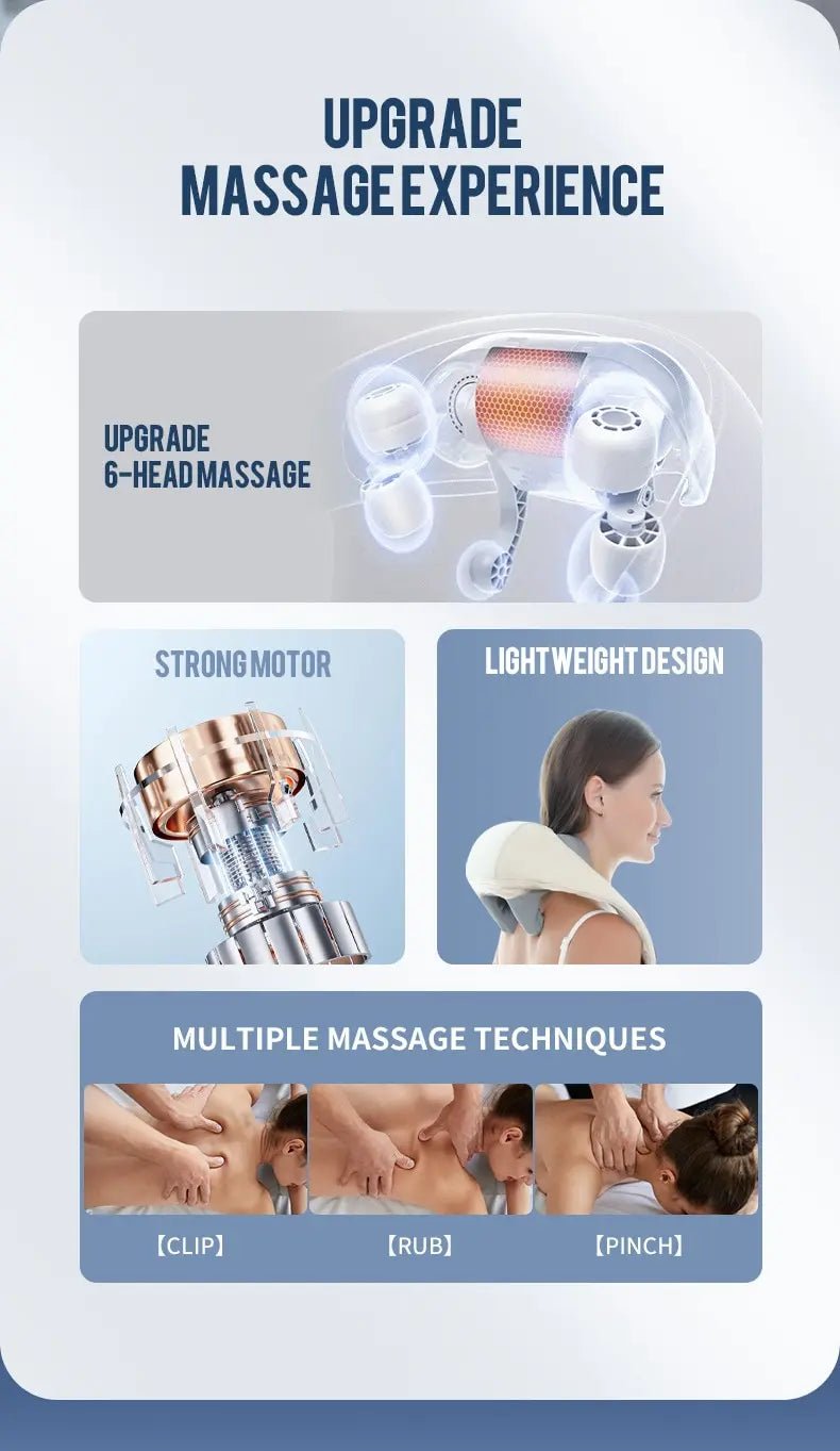 Neck And Back Massager with Heat - Techsuplife