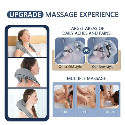 Neck And Back Massager with Heat - Techsuplife