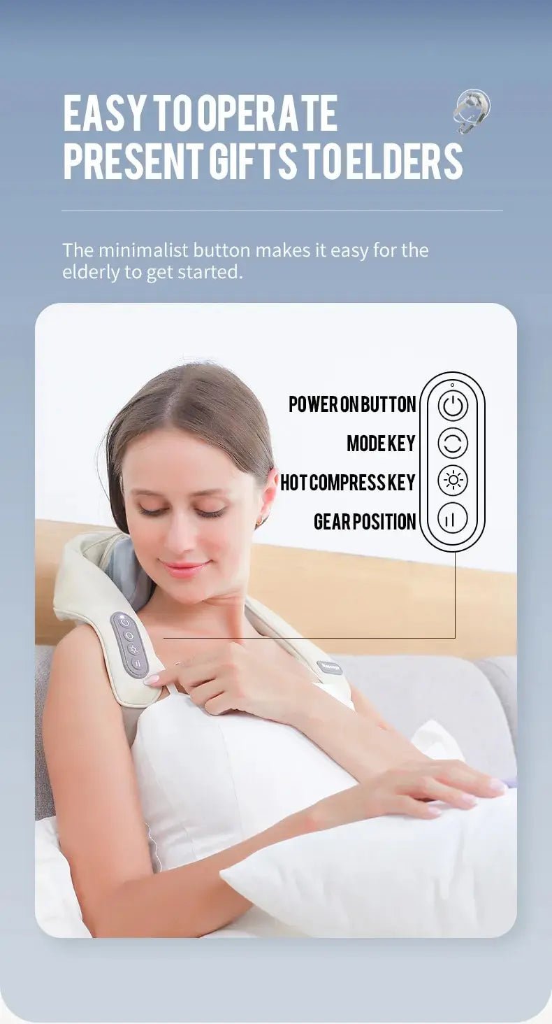 Neck And Back Massager with Heat - Techsuplife