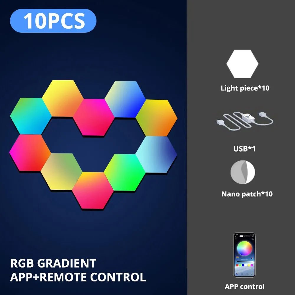 RGB Intelligent Hexagonal Wall Light - Techsuplife