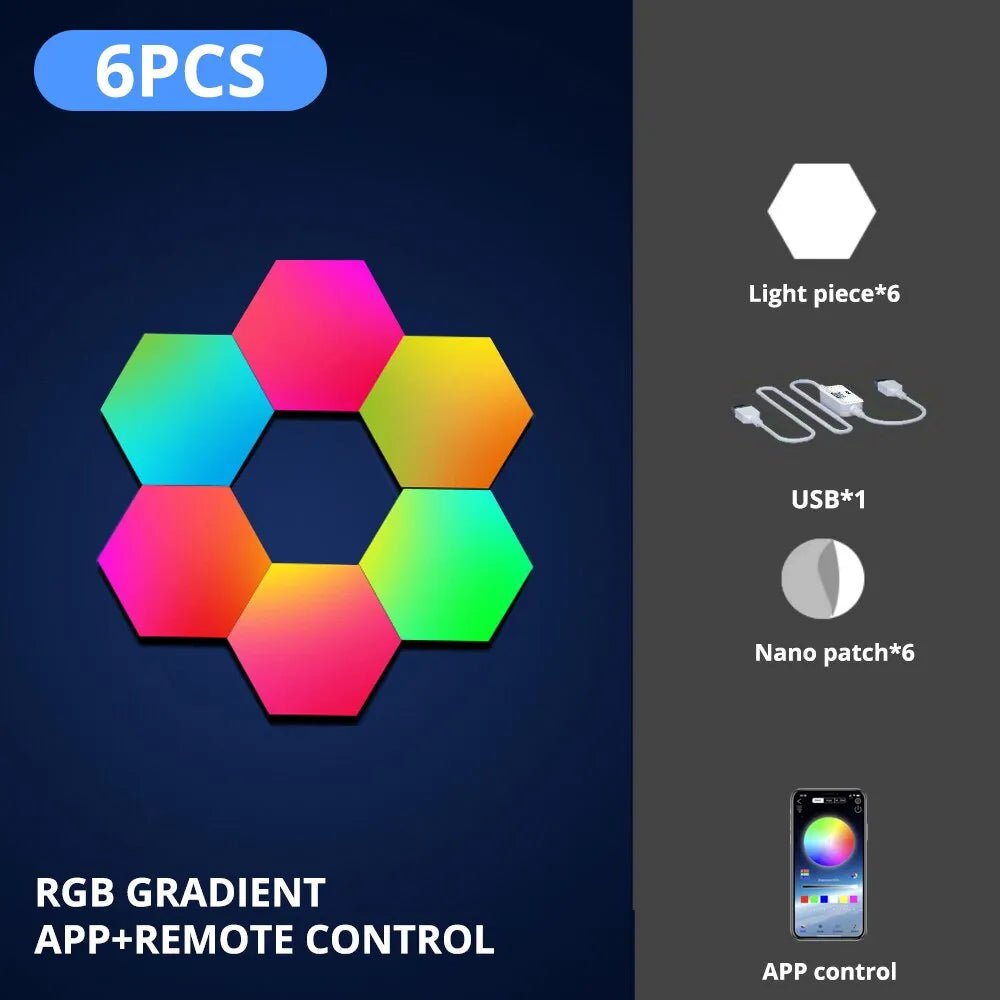 RGB Intelligent Hexagonal Wall Light - Techsuplife