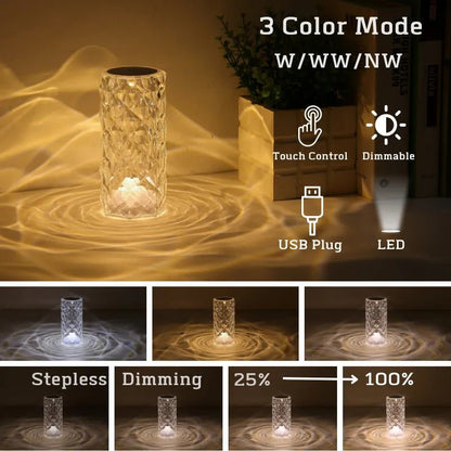 Rose Crystal Diamond Lamp - Techsuplife