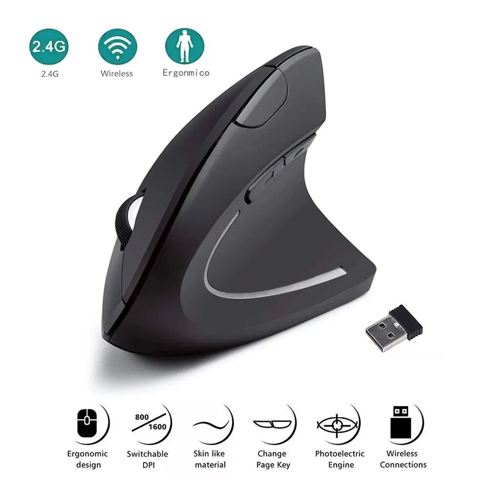 Wireless Vertical Ergonomic Mouse - Techsuplife