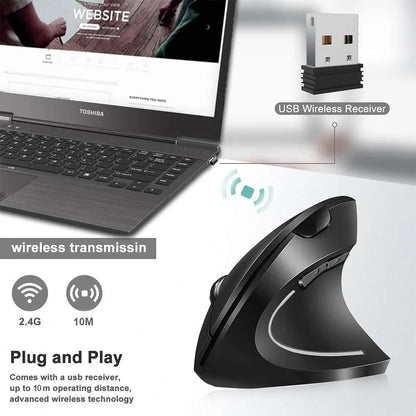 Wireless Vertical Ergonomic Mouse - Techsuplife