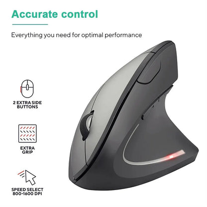 Wireless Vertical Ergonomic Mouse - Techsuplife